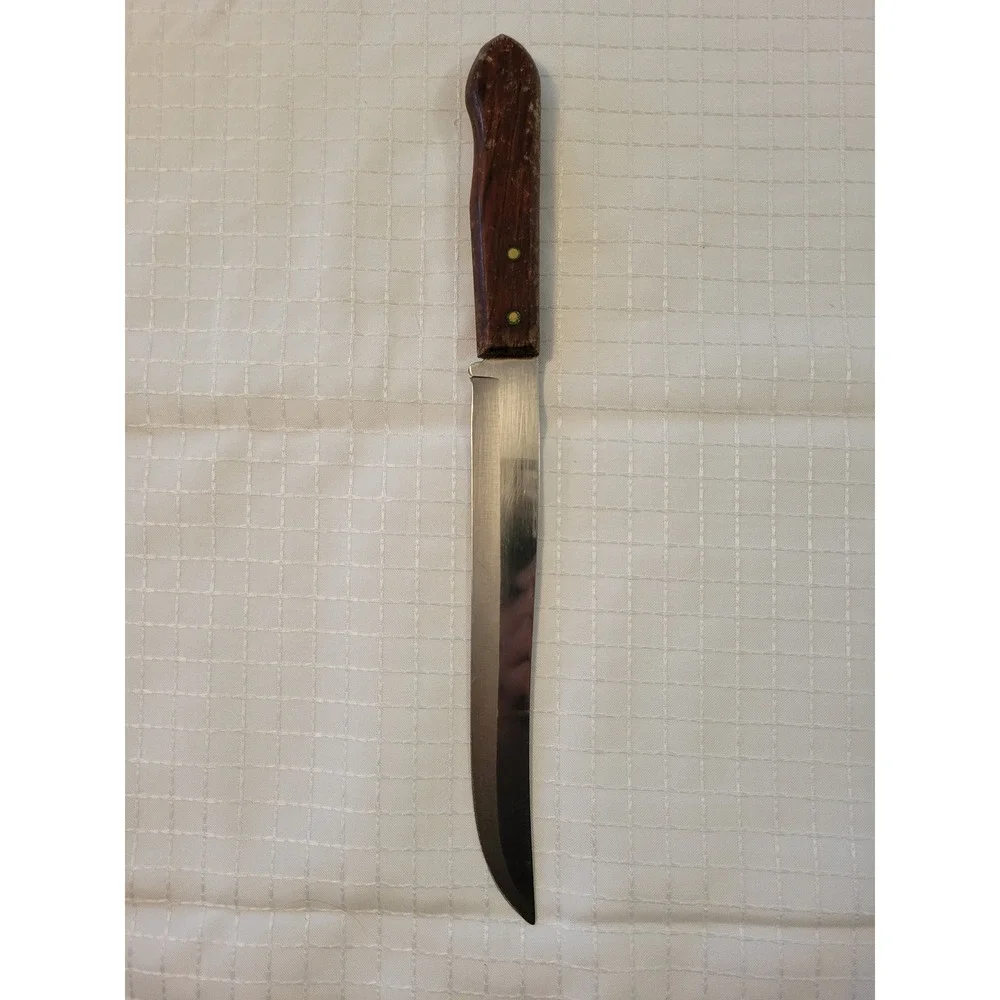 Ekco Vanadium Stainless Steel Utility Knife Wood Handle Made in USA Vintage